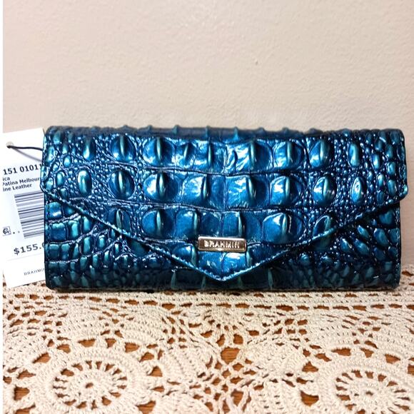 NWT BRAHMIN BLUE PATINA VERONICA WALLET - Picture 1 of 4